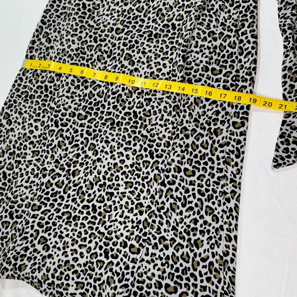 Y2K‎ Leopard Print Wrap Skirt Tan Good Animal Midi Womens Size Small